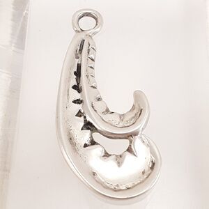 Unique Sterling Silver Pendant 14 g, Handmade Paisley or Fern Leaf, vintage OOAK